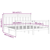 Giroletto in Legno Massello di Pino 180x200 cm 6FT Super King 3107043