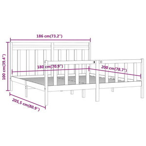 Giroletto in Legno Massello di Pino 180x200 cm 6FT Super King 3107043