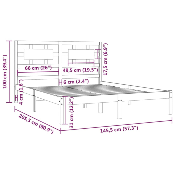 Giroletto Bianco in Legno Massello di Pino 140x200 cm cod mxl 62538