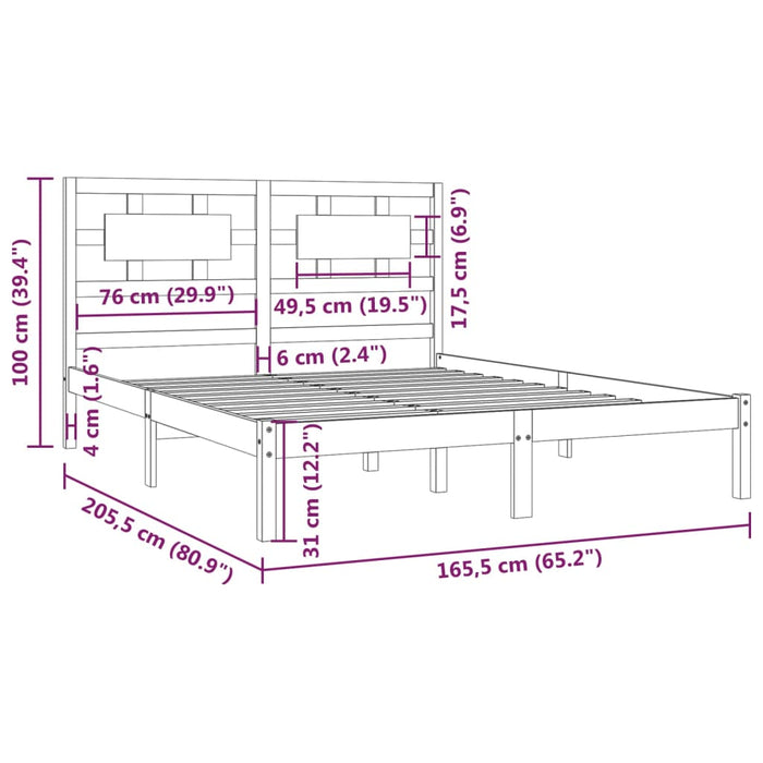 Giroletto in Legno Massello di Pino 160x200 cm cod mxl 54887