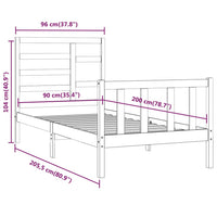 Giroletto in Legno Massello di Pino 90x200 cm 3107598