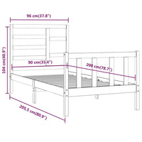 Giroletto Bianco in Legno Massello di Pino 90x200 cm cod mxl 59194