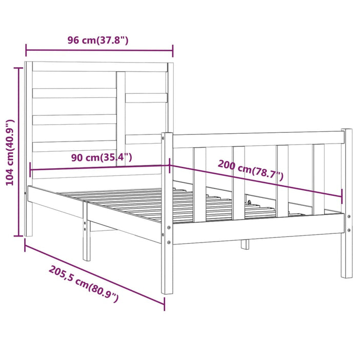 Giroletto Bianco in Legno Massello di Pino 90x200 cm cod mxl 59194