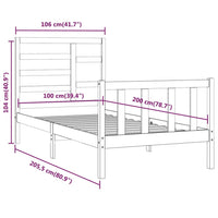 Giroletto in Legno Massello di Pino 100x200 cm 3107603