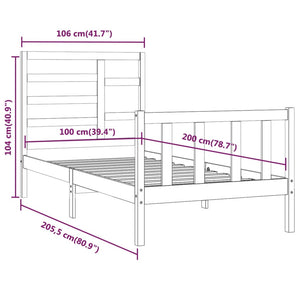 Giroletto in Legno Massello di Pino 100x200 cm 3107603