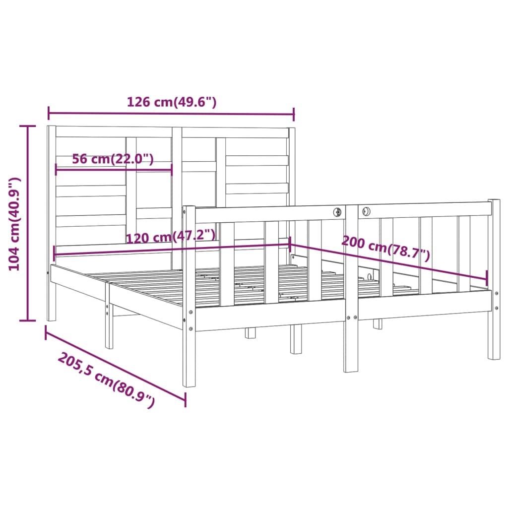 Giroletto in Legno Massello di Pino 120x200 cm 3107608