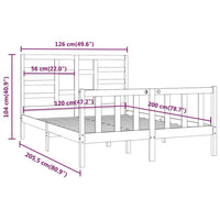 Giroletto senza Materasso Bianco 120x200 cm Legno Massello Pino 3107609