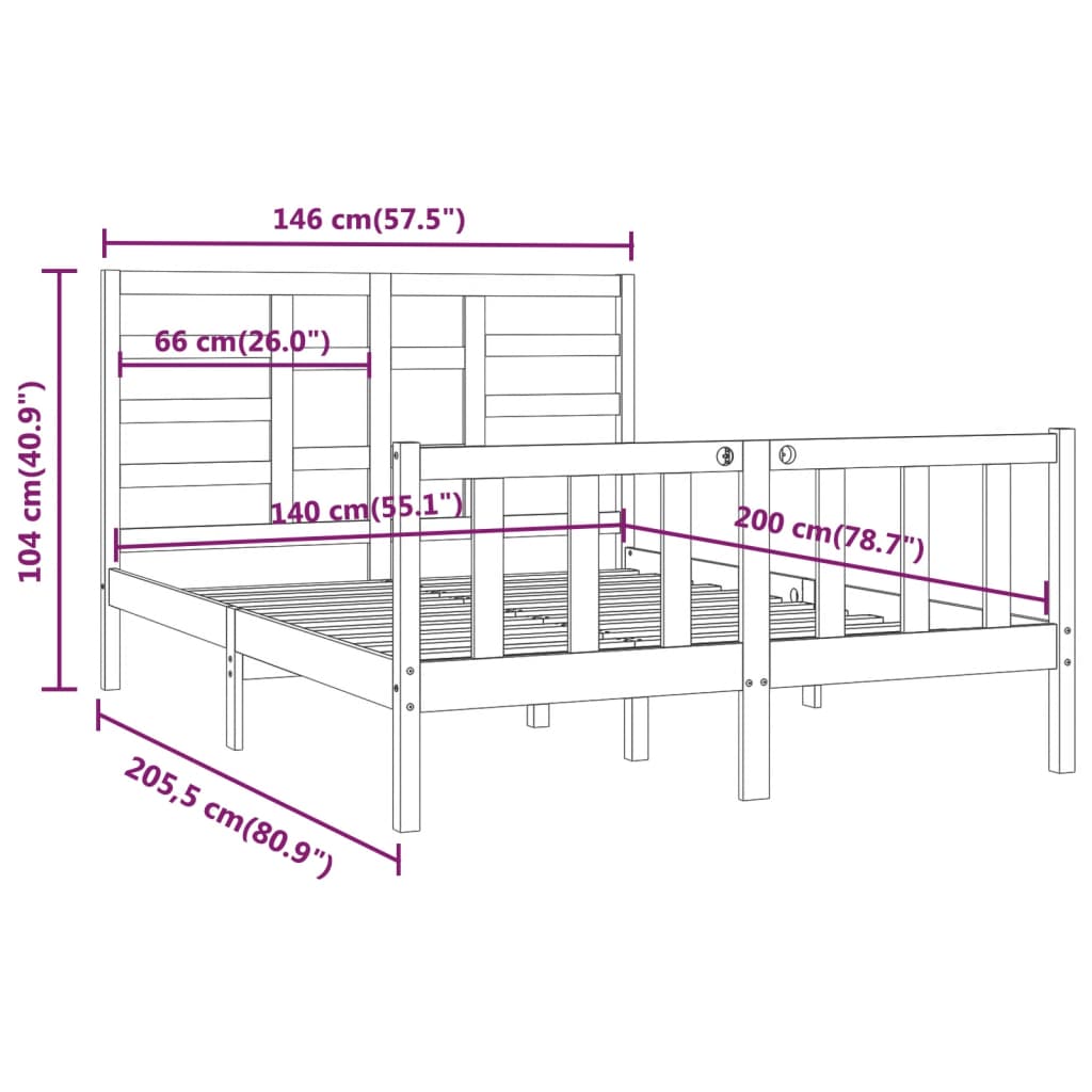 Giroletto Bianco in Legno Massello di Pino 140x200 cm cod mxl 62187