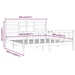 Giroletto Bianco in Legno Massello 180x200 cm 6FT Super King cod mxl 57049