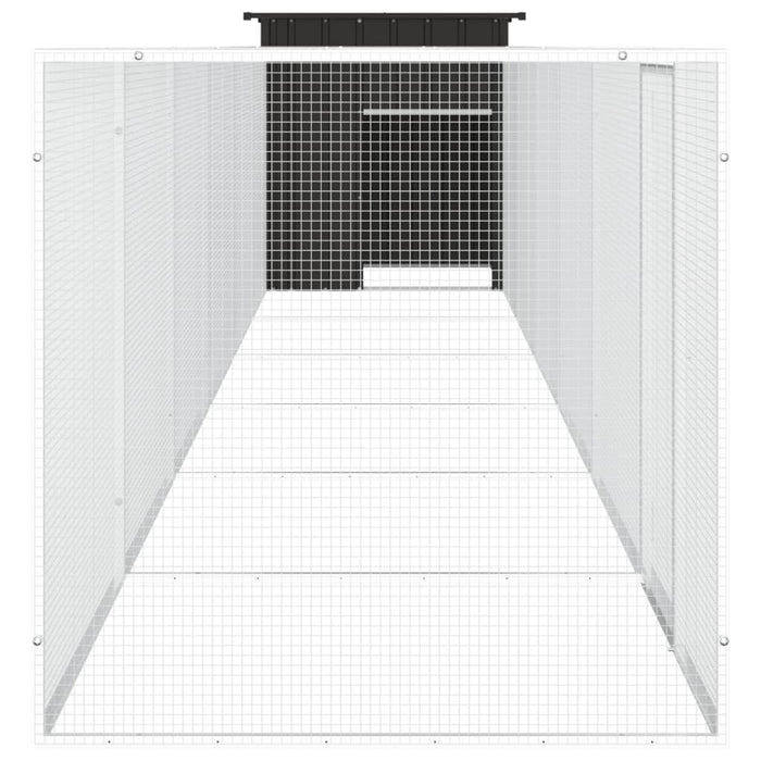 Gabbia per Polli Antracite 700x91x100 cm Acciaio Zincato