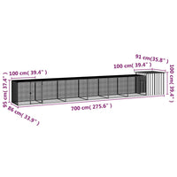 Gabbia per Polli Antracite 700x91x100 cm Acciaio Zincato