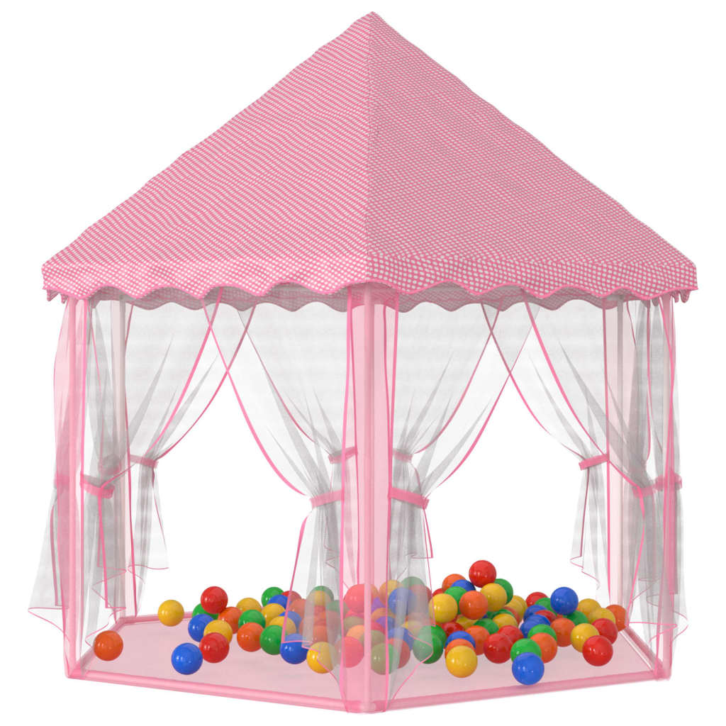 Tenda da Gioco Principessa con 250 Palline 133x140 cm Rosa 3107712