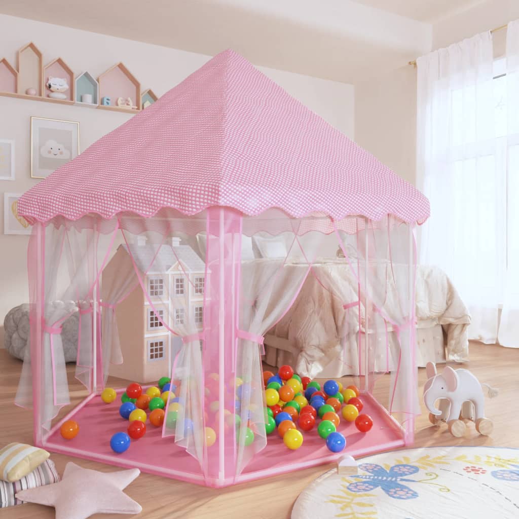 Tenda da Gioco Principessa con 250 Palline 133x140 cm Rosa 3107712