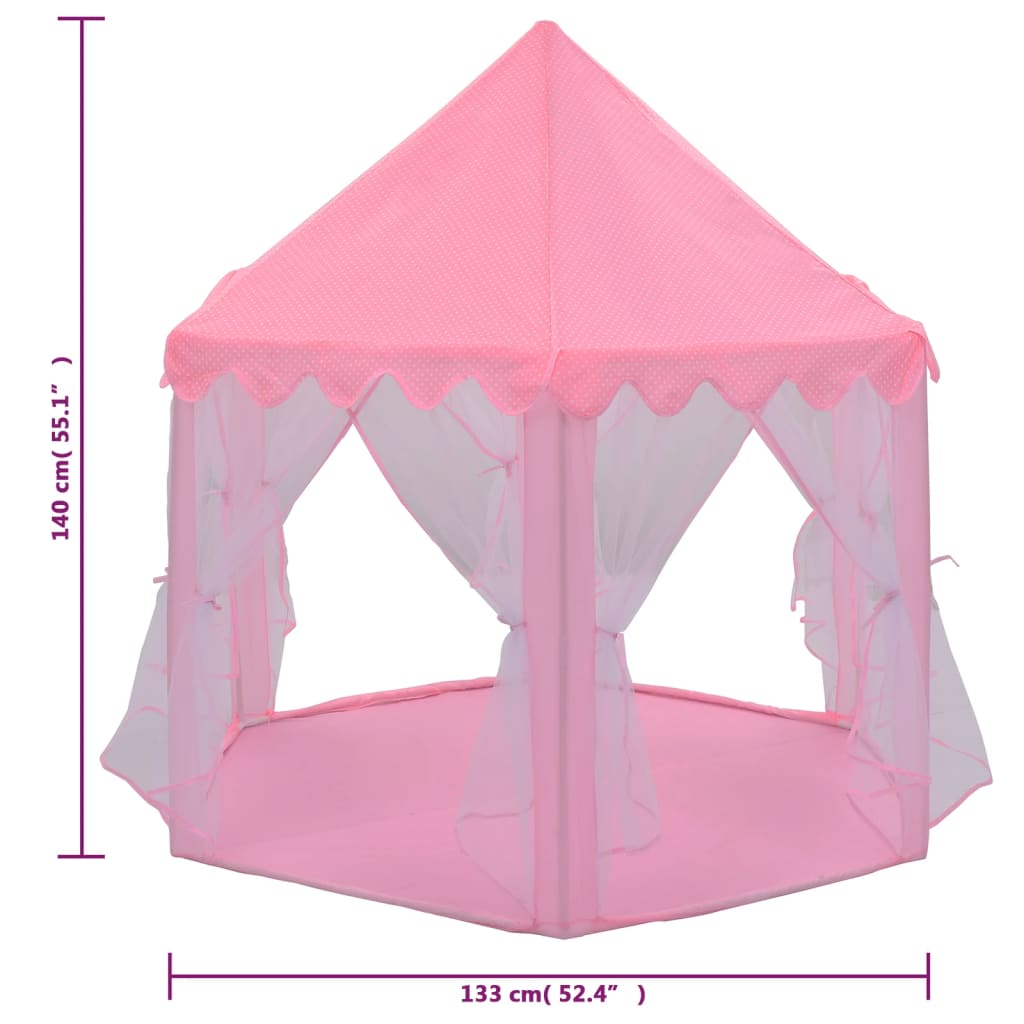 Tenda da Gioco Principessa con 250 Palline 133x140 cm Rosa 3107712