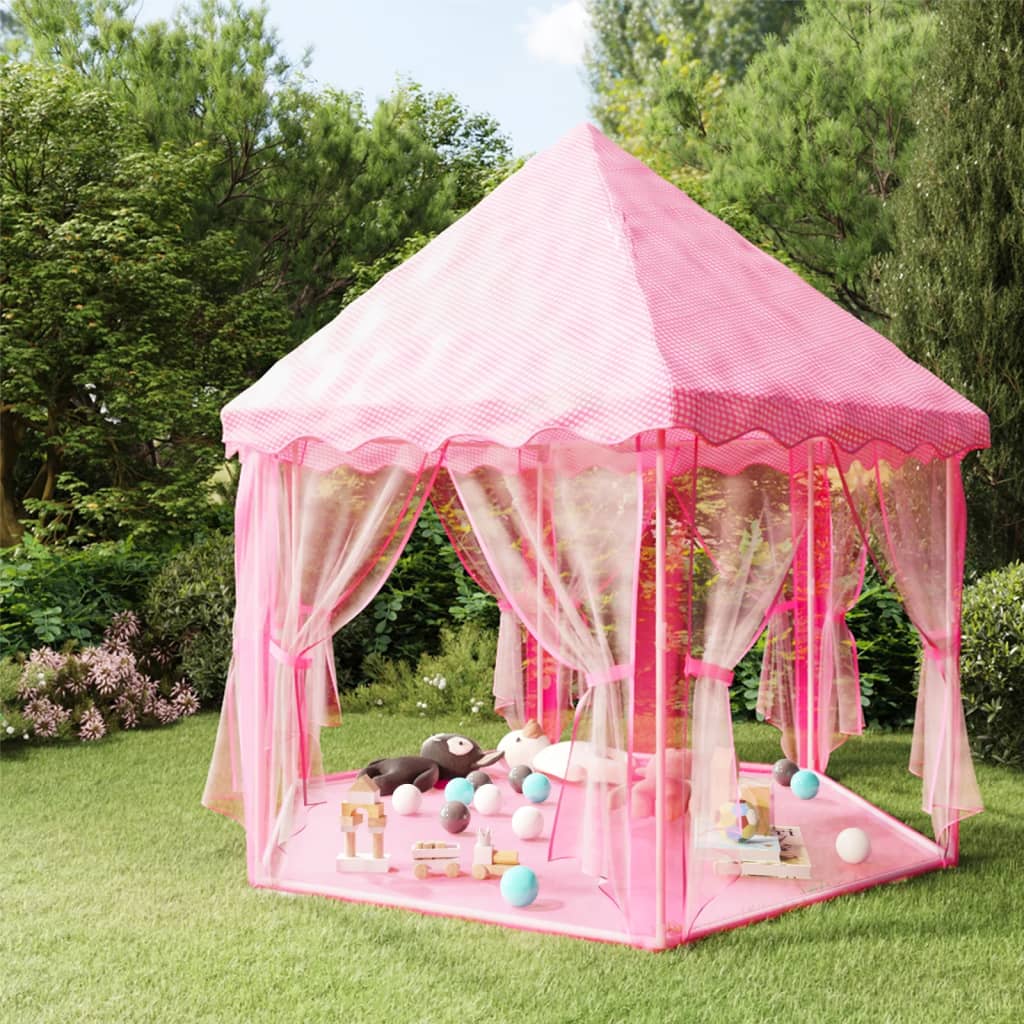 Tenda da Gioco Principessa con 250 Palline 133x140 cm Rosa 3107713