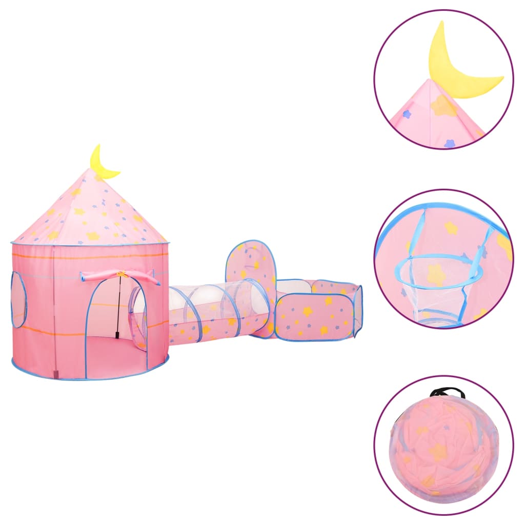 Tenda da Gioco per Bambini Rosa con 250 Palline 301x120x128 cm