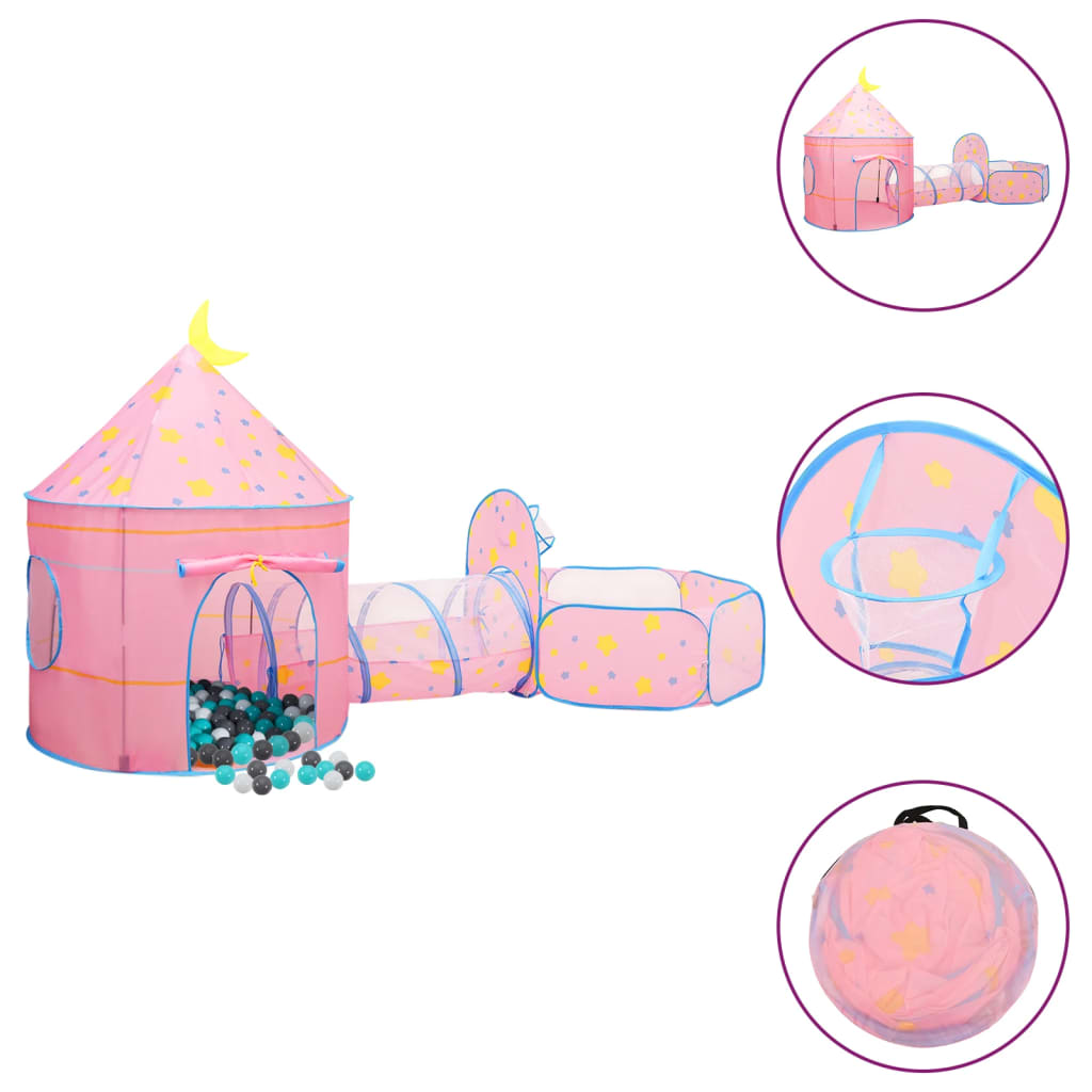 Tenda da Gioco per Bambini Rosa con 250 Palline 301x120x128 cm 3107737