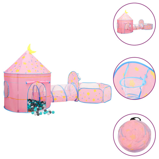 Tenda da Gioco per Bambini Rosa con 250 Palline 301x120x128 cm 3107737