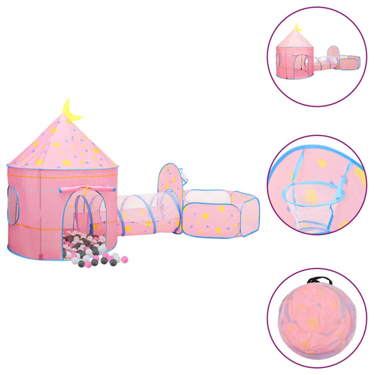 Tenda da Gioco per Bambini Rosa con 250 Palline 301x120x128 cm 3107738