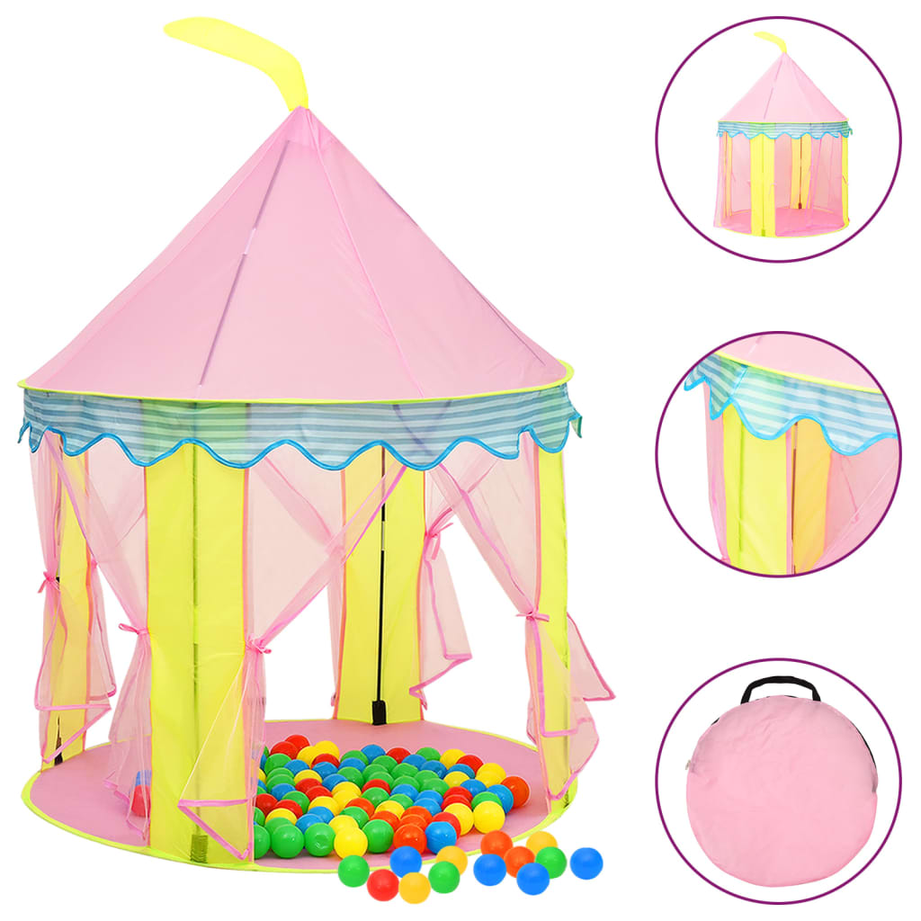 Tenda da Gioco per Bambini Rosa con 250 Palline 100x100x127 cm 3107745