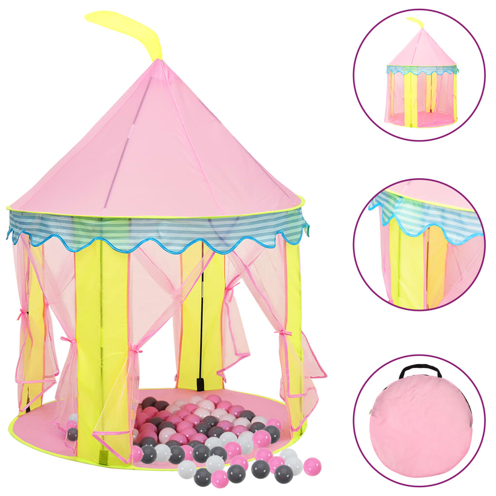 Tenda da Gioco per Bambini Rosa con 250 Palline 100x100x127 cm 3107747