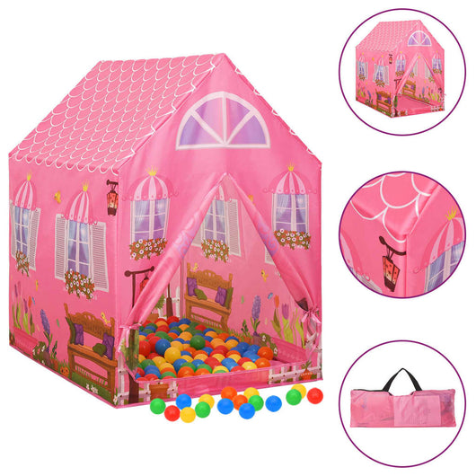 Tenda da Gioco per Bambini Rosa con 250 Palline 69x94x104 cm