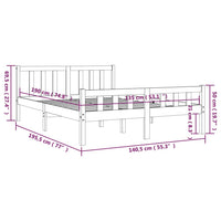 Giroletto Bianco in Legno Massello 135x190 cm 4FT6 Double