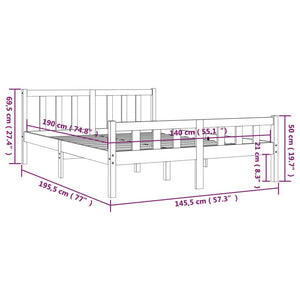 Giroletto Nero in Legno Massello 140x190 cm 810663