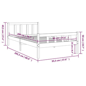 Giroletto Miele in Legno Massello 90x200 cm 810667