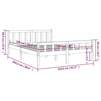 Giroletto Bianco in Legno Massello 150x200 cm 5FT King Size cod mxl 54998