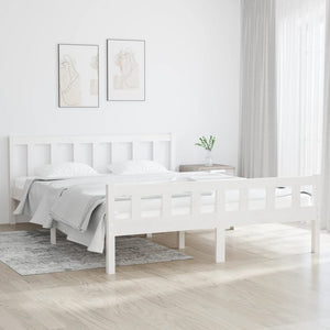 Giroletto Bianco in Legno Massello 150x200 cm 5FT King Size cod mxl 54998