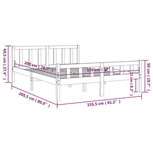 Giroletto Miele in Legno Massello 150x200 cm 5FT King Size 810687