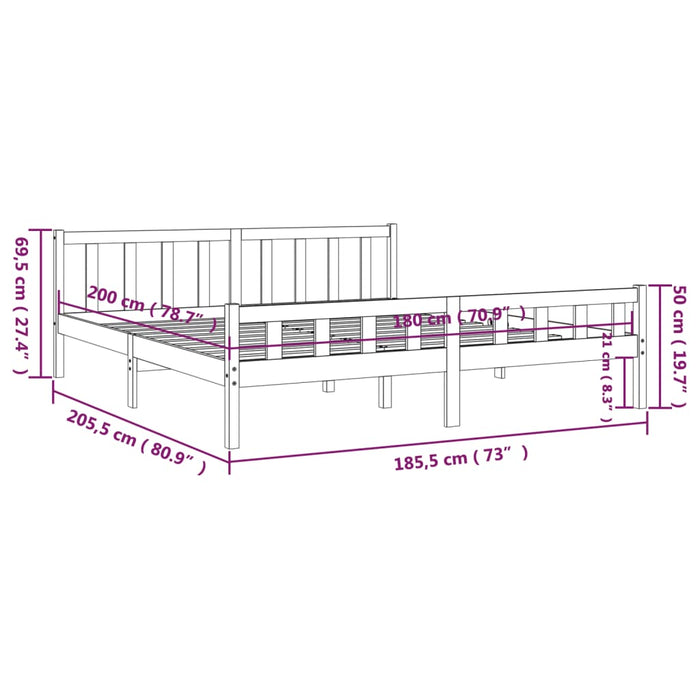 Giroletto in Legno Massello 180x200 cm 6FT Super King cod mxl 58466