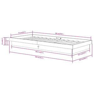 Giroletto Miele in Legno Massello 75x190 cm 2FT6 Small Single 819935