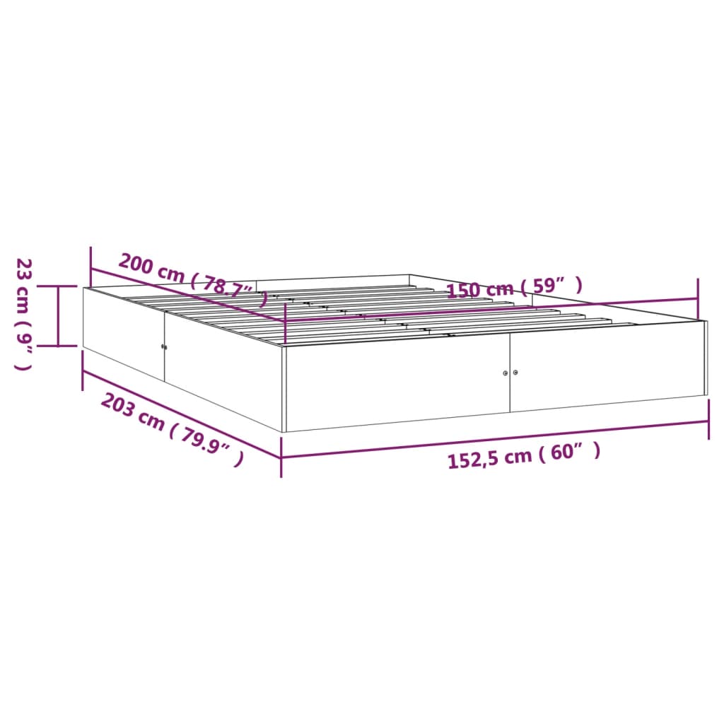 Giroletto in Legno Massello 150x200 cm 5FT King Size cod mxl 60408