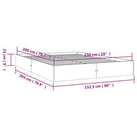 Giroletto Bianco in Legno Massello 150x200 cm 5FT King Size cod mxl 60419