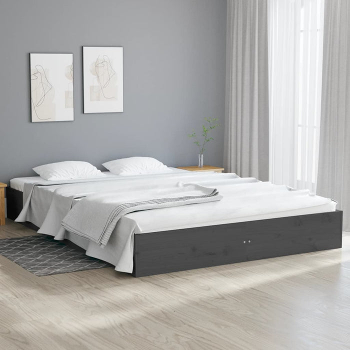 Giroletto Grigio in Legno Massello 150x200 cm 5FT King Size 820039