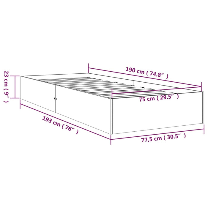 Giroletto Bianco in Legno Massello 75x190 cm 2FT6 Small Single cod mxl 57455