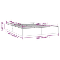 Giroletto Grigio in Legno Massello 120x190cm 4FT Small Double 820074