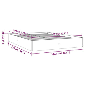 Giroletto Grigio in Legno Massello 120x190cm 4FT Small Double 820074