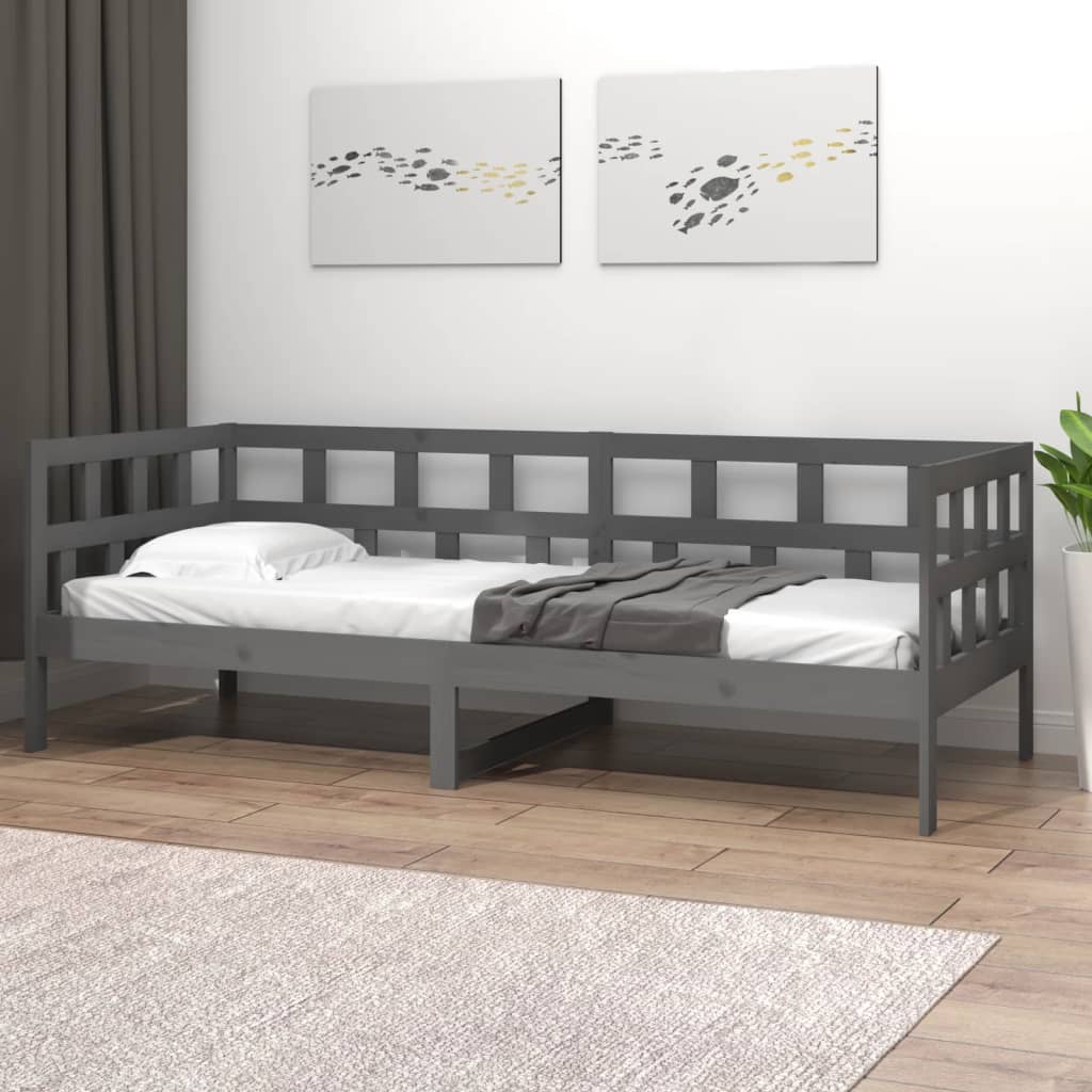 Dormeuse in Legno Massello di Pino Grigio 90x200 cm cod mxl 54376