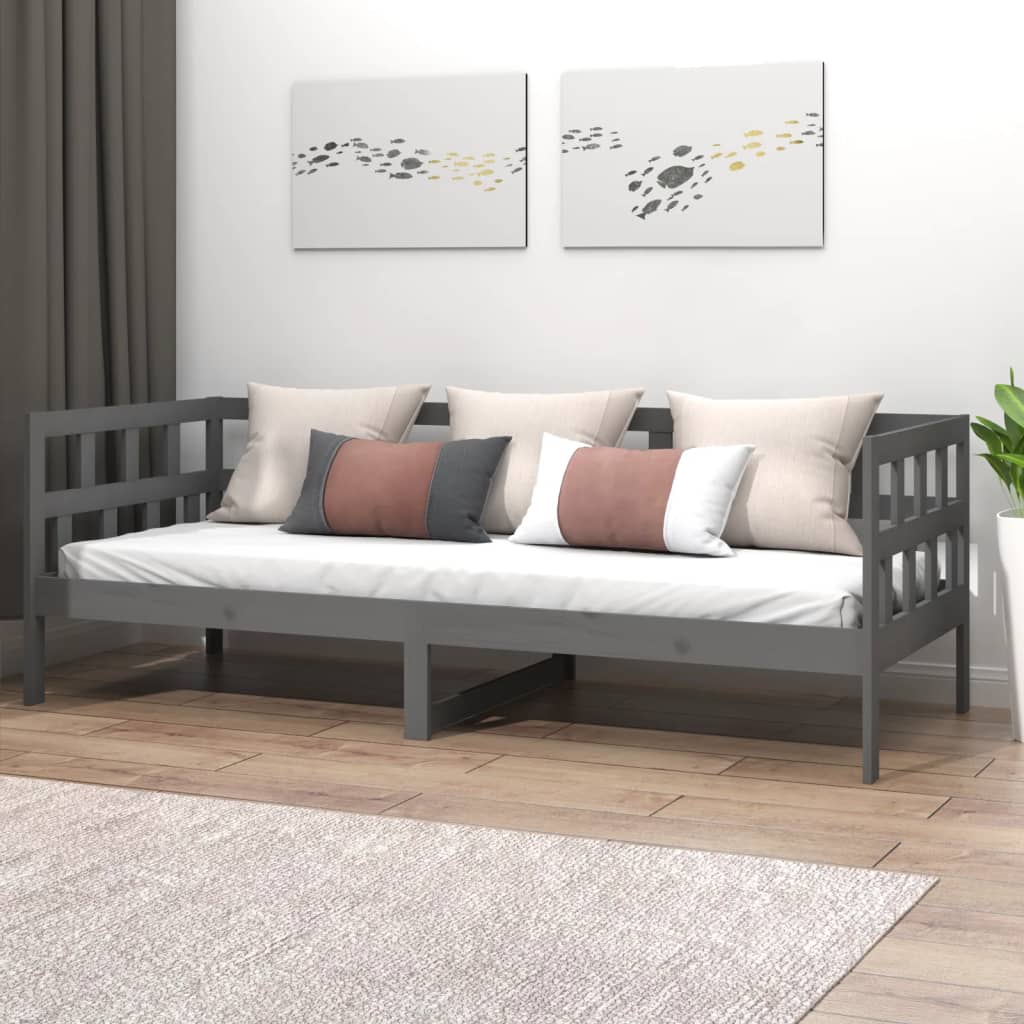 Dormeuse in Legno Massello di Pino Grigio 90x200 cm cod mxl 54376