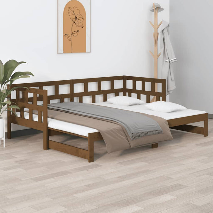 Dormeuse Estraibile Miele Legno Massello di Pino 2x(90x190) cm 820235