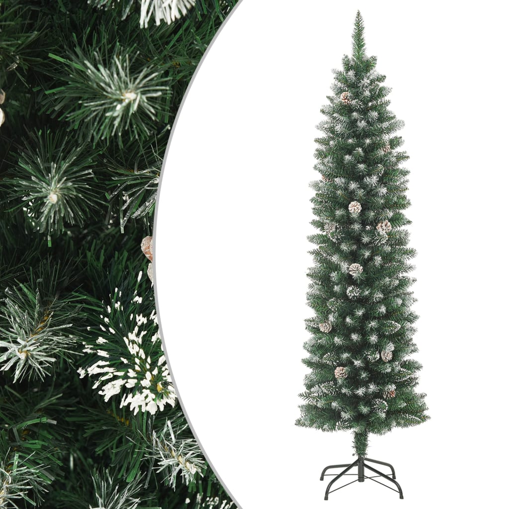 Albero di Natale Artificiale Sottile con Base 210 cm PVC cod mxl 22138