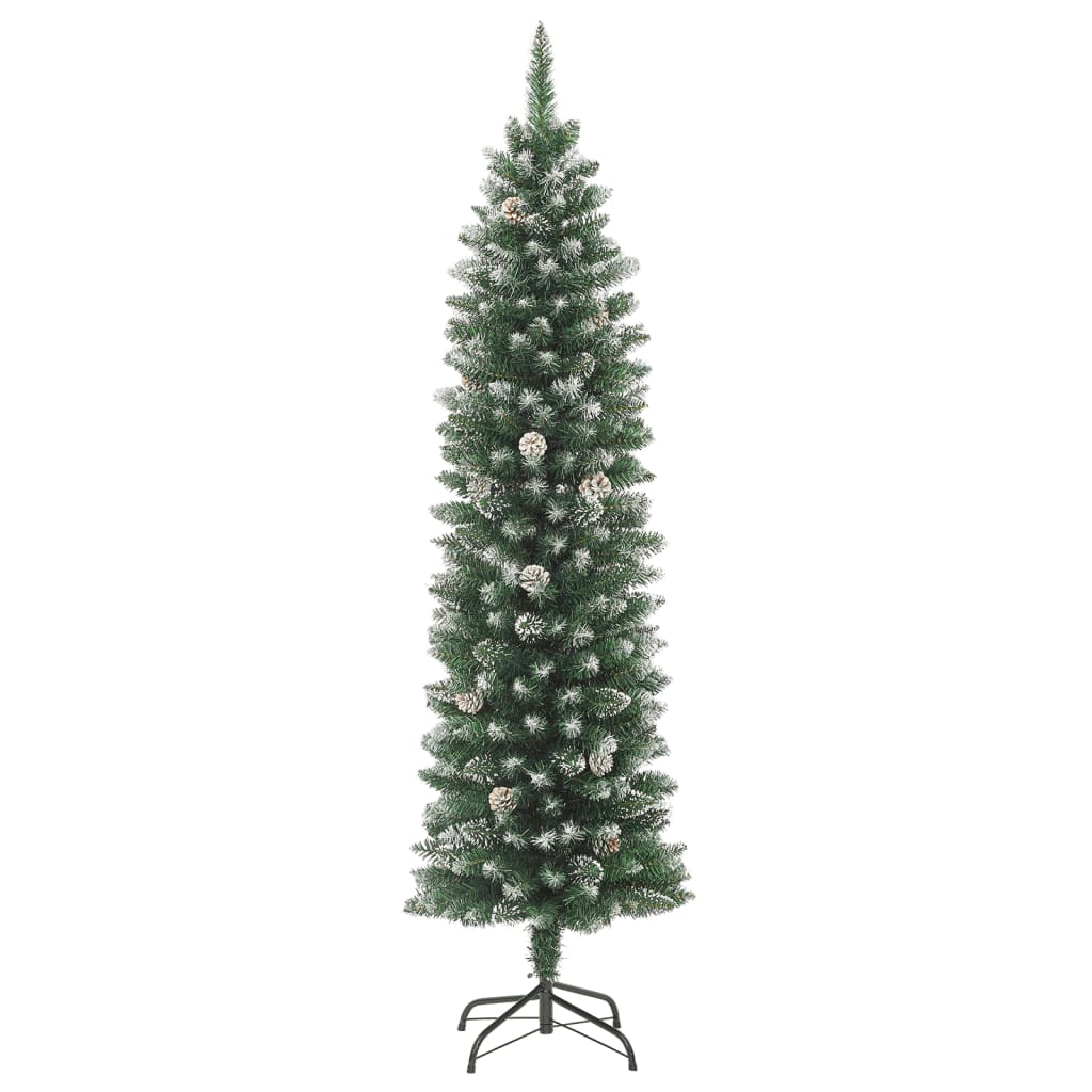 Albero di Natale Artificiale Sottile con Base 240 cm PVC 345168