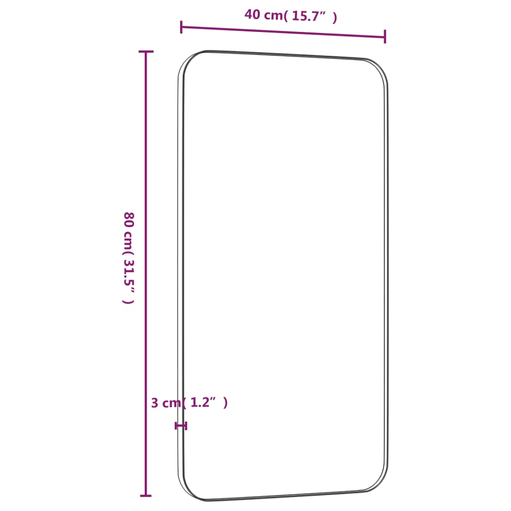 Specchio da Parete Dorato 40x80 cm Rettangolare 344930