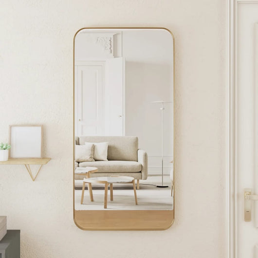 Specchio da Parete Dorato 40x80 cm Rettangolare 344930