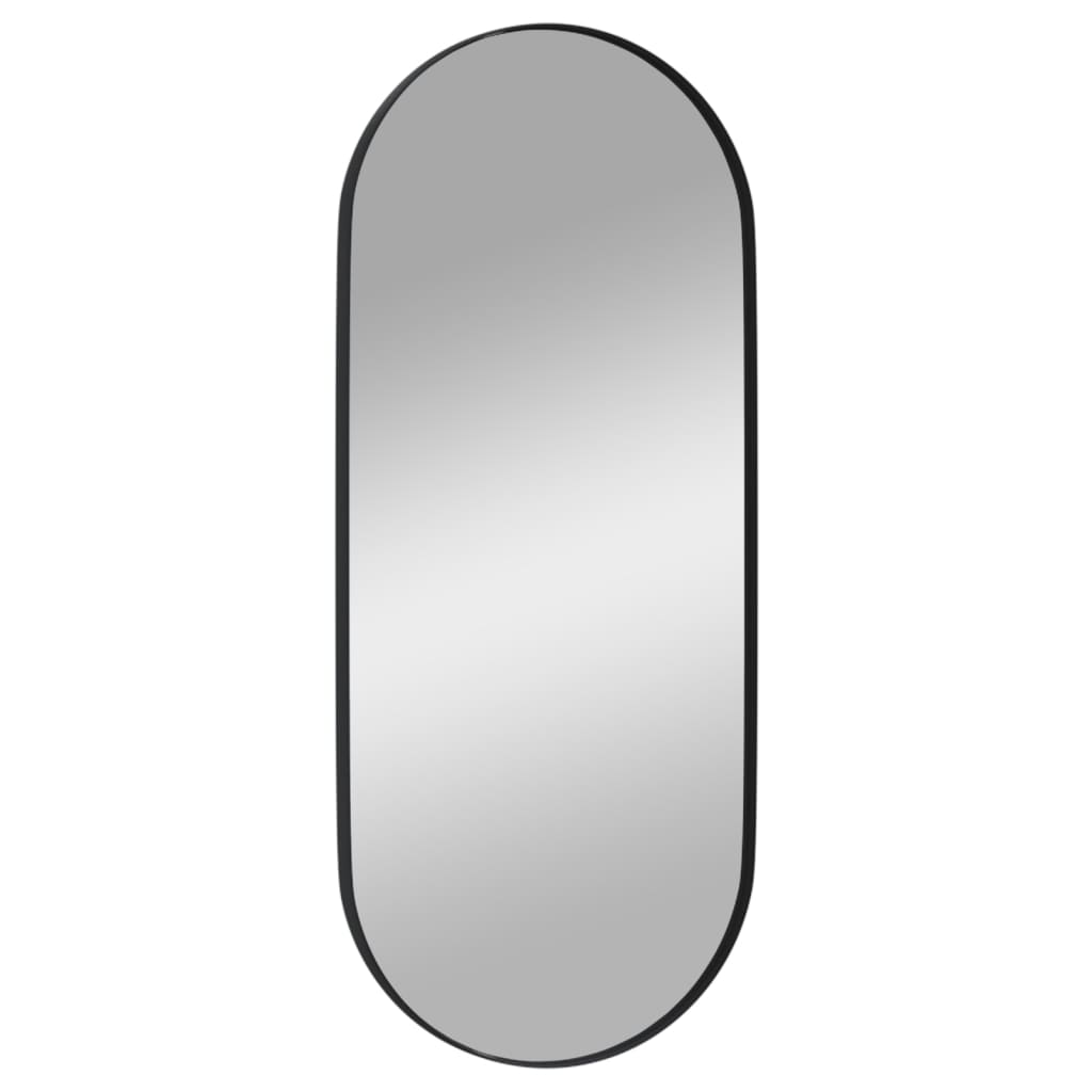 Specchio da Parete Nero 25x60 cm Ovale 344937