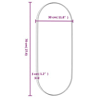 Specchio da Parete Dorato 30x70 cm Ovale 344945