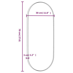 Specchio da Parete Dorato 30x70 cm Ovale 344945